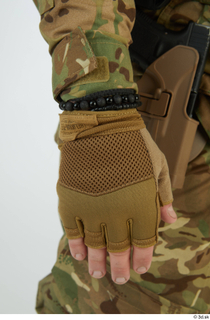 Luis Donovan Soldier Pose A details of uniform gloves hand…